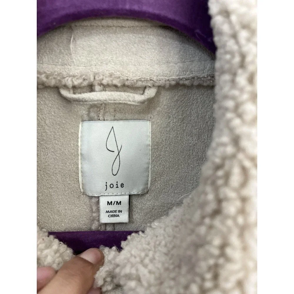 Joie Sherpa Teddy Faux Fur Jacket Size Medium Tan